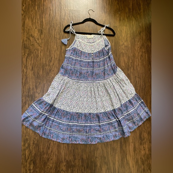 Lucky brand Mixed print tie sleeve tiered dress - Picture 12 of 13